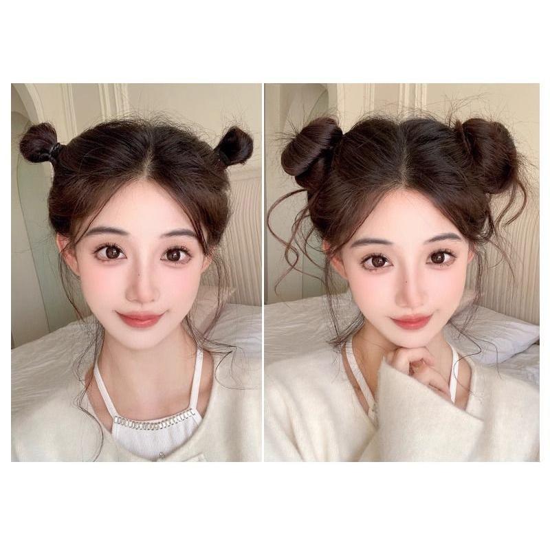 Long Wavy Braided Ponytail Headbands Women Synthetic Wigs With Rubber Bands Curly Straight Ponytail Extensions Elastic Hair Ring