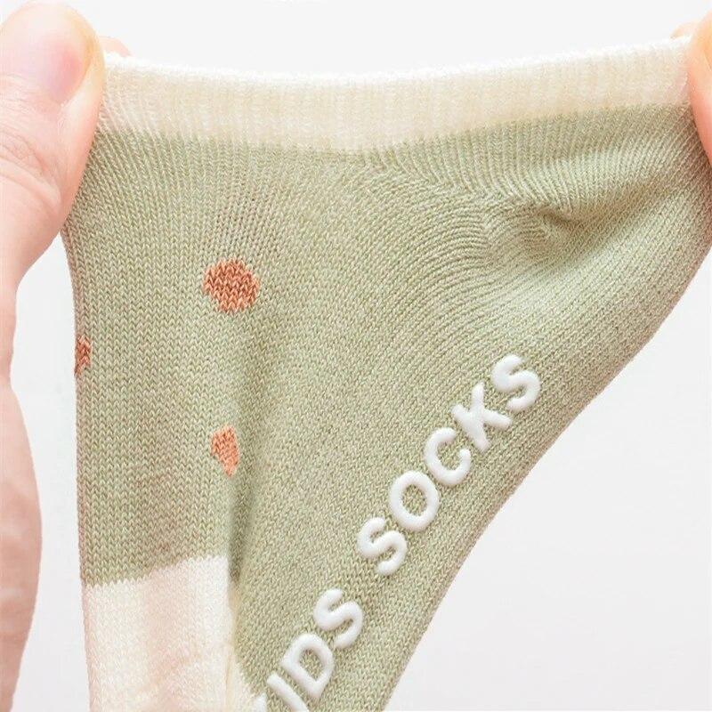 4Pairs/Set Newborn Baby Boat Socks For Girls Boys Summer Infant Girl Boy Toddler Floor Sock Anti-slip 0-4Y Children's Socks