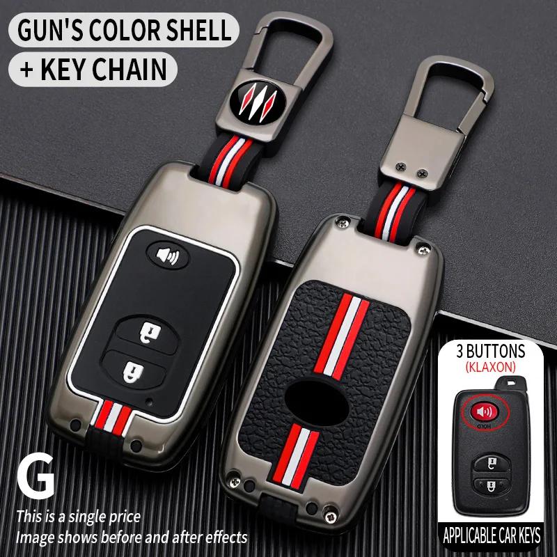 Metal Car Key Cover Fob Case Shell For Toyota Land Cruiser Prado Camry Crown Majesta Highlander Kluger Mark X Subaru Foreste Xv