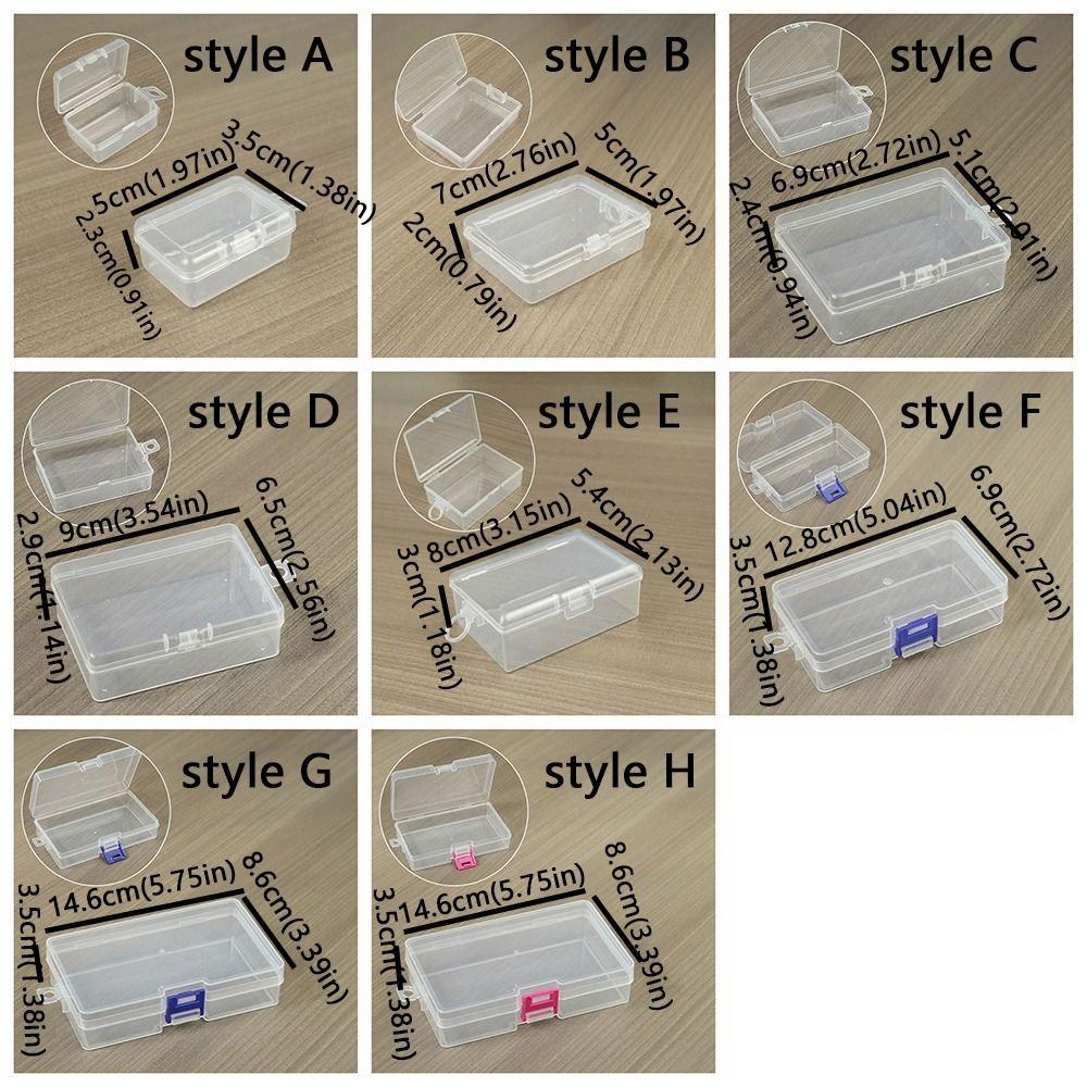 Flip Cover Transparent Storage Box Rectangle Sewing Storage Box  Jewelry Storage