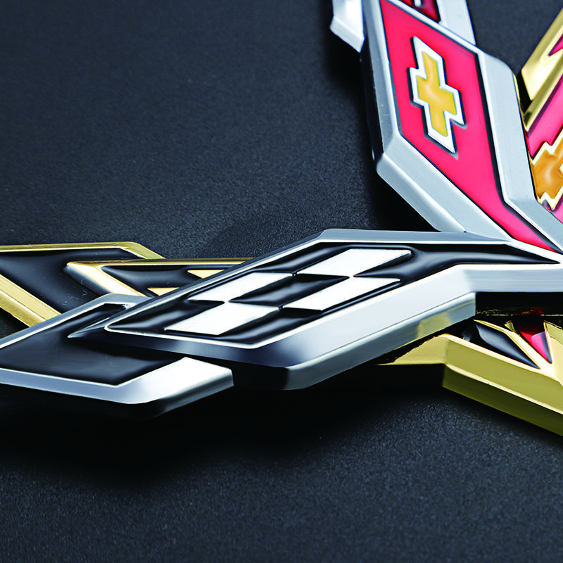 Kcwx2 Car Corvette 60th Anniversary Emblem Sticker Accessories For Chevrolet Cruze Sonic Trax Camaro Captiva Equinox Z71 Aveo Spark SS