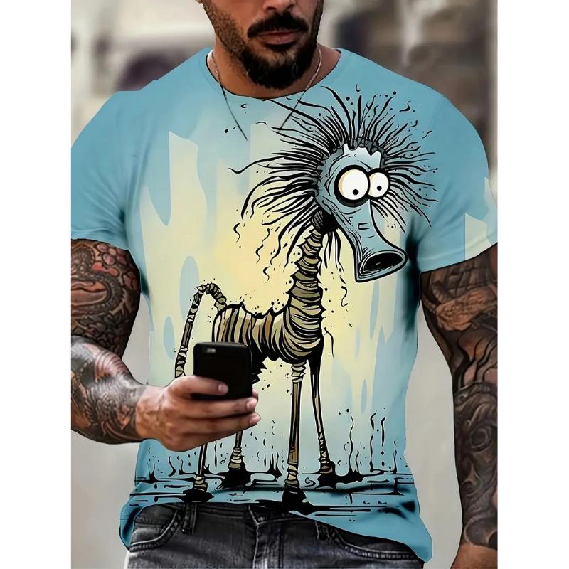 

Funny 3D Animal Print Men s T Shirt Leisure Round Neck Short Sleeve Tops Street Hip Hop Style Summer Tees Fashion Loose Pullover XL