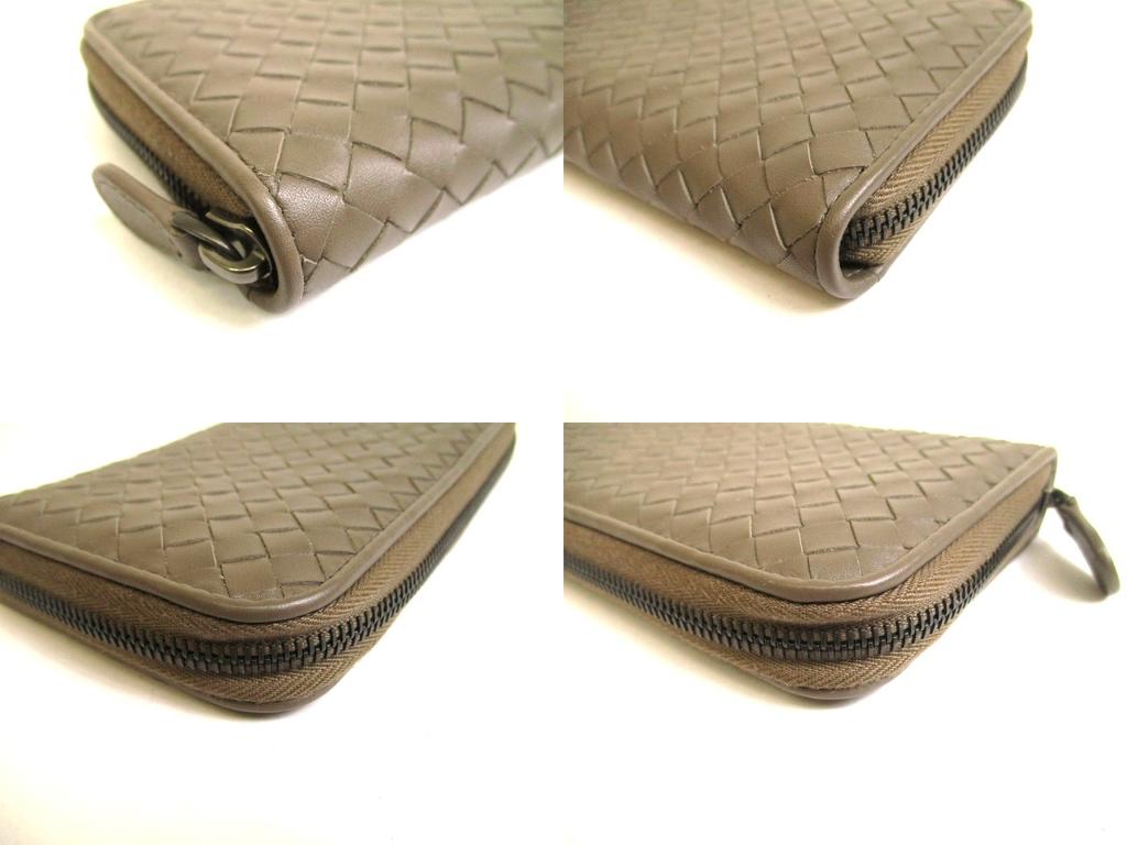 Authentic BOTTEGA VENETA Intrecciato Beige brown Leather Round Zip Wallet Purse #a950  Refurbished