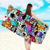 Vibrant Pop Art Print Microfiber Beach Towel - Tropical Style, Geometric Pattern, Rectangular Shape, Fabric, Perfect for Beach