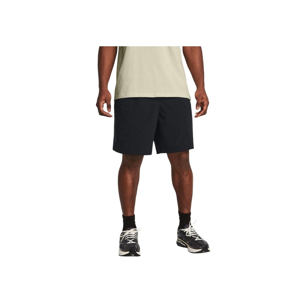 Under Armour Solid Color Loose Fit Drawstring Casual Shorts Men Shorts Black 1385514-001