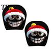 Funny Holiday Car Interior Styling 2Pcs Santa Headrest Covers, Christmas Printed Pillow Cases, Universal Fit Festive Travel Decorations for