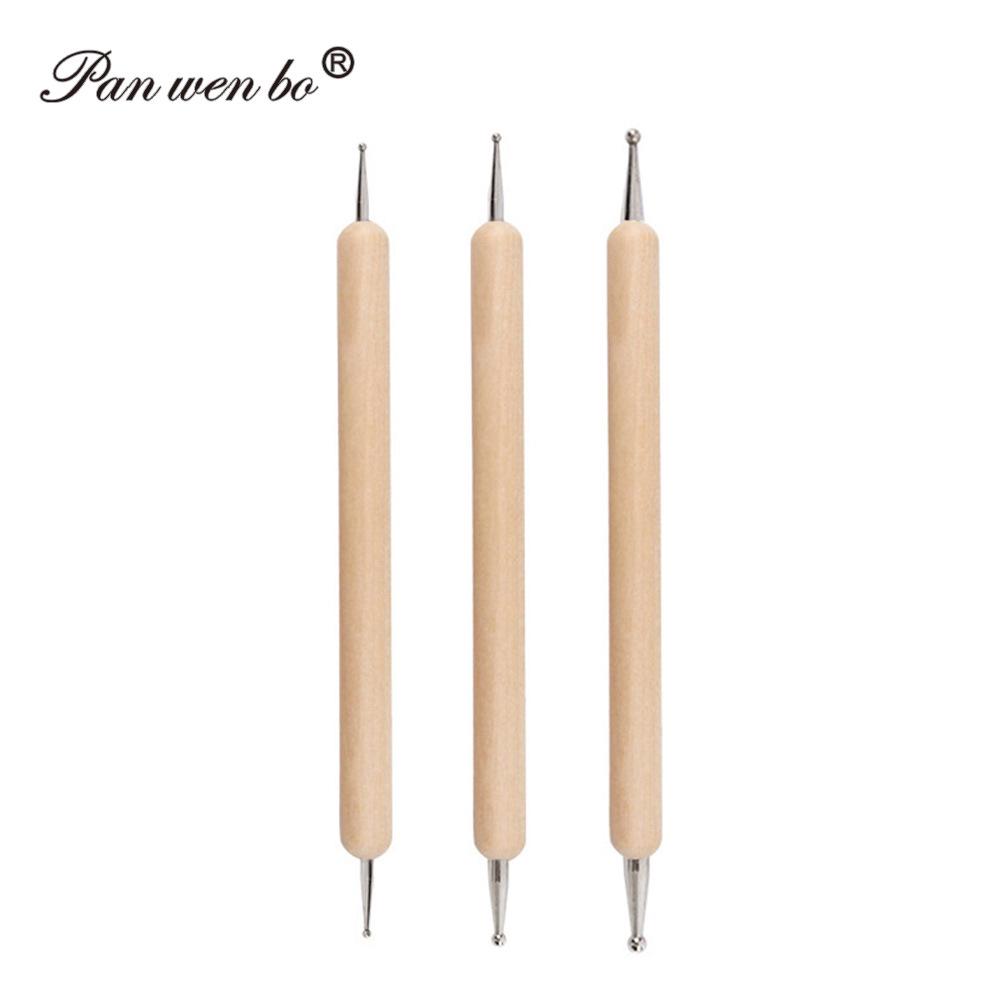 3-Piece Wooden Handle Embossing & Dotting Tool Set for Quilling, Pottery, Clay, and Paper Scoring