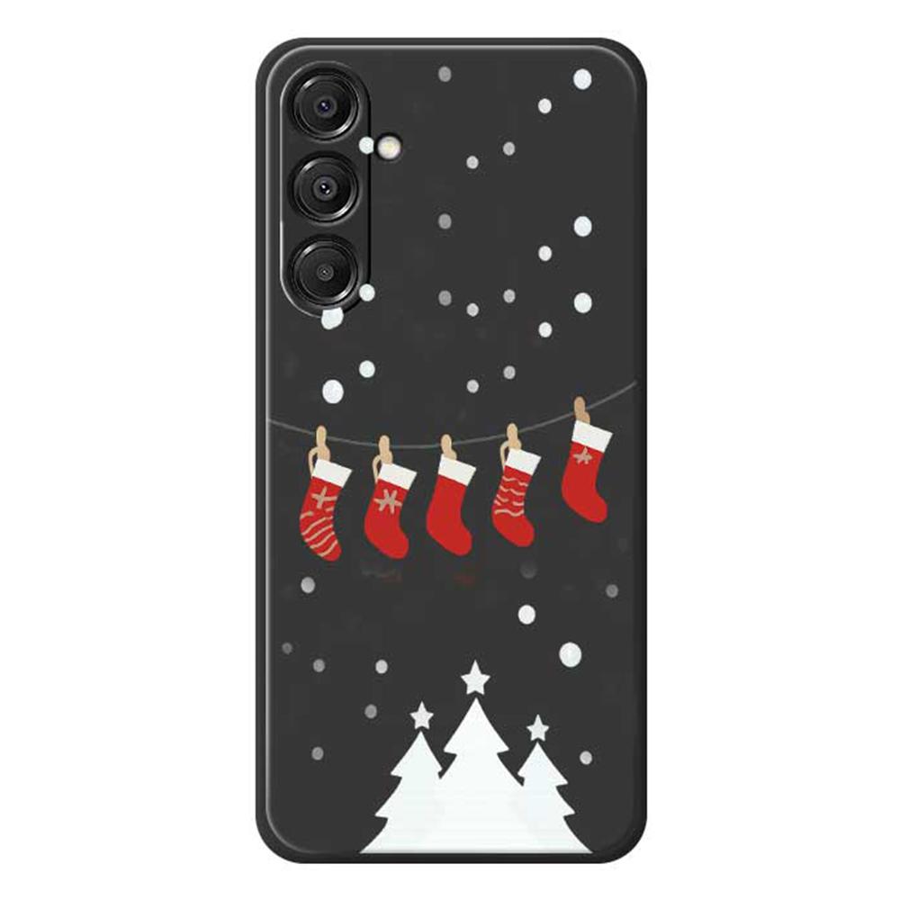 For Samsung Galaxy A16 5G/4G Case Christmas Stockings Pattern Printing Straight Edge TPU Phone Back Cover