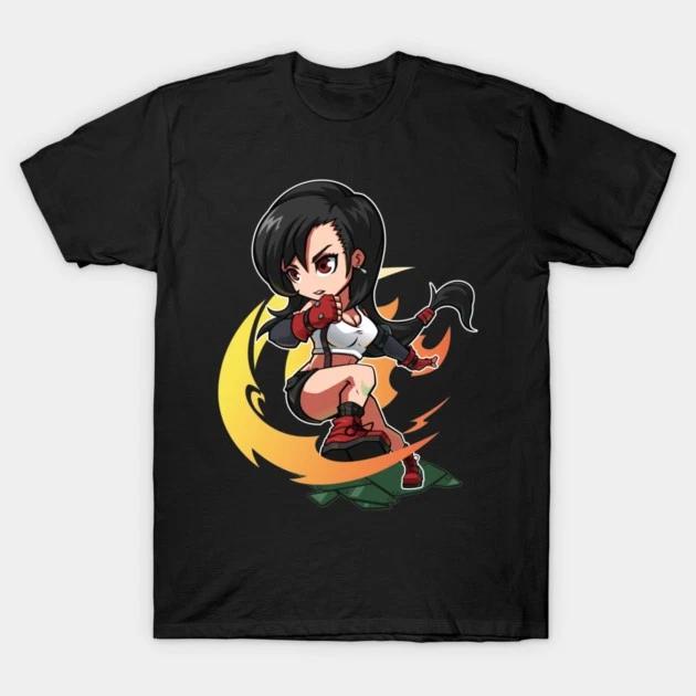 Tifa Flaming Waifu Shirt Final Fantasy 7 Anime Waifu Gift Shirt All Size V2 S