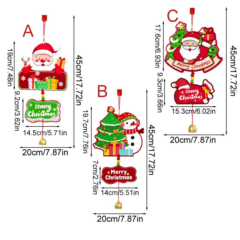 1Pc Bell Festive Decor Paper Pendant Handmade Cartoon Pendant DIY Door Hanging Christmas Wind Chime Christmas