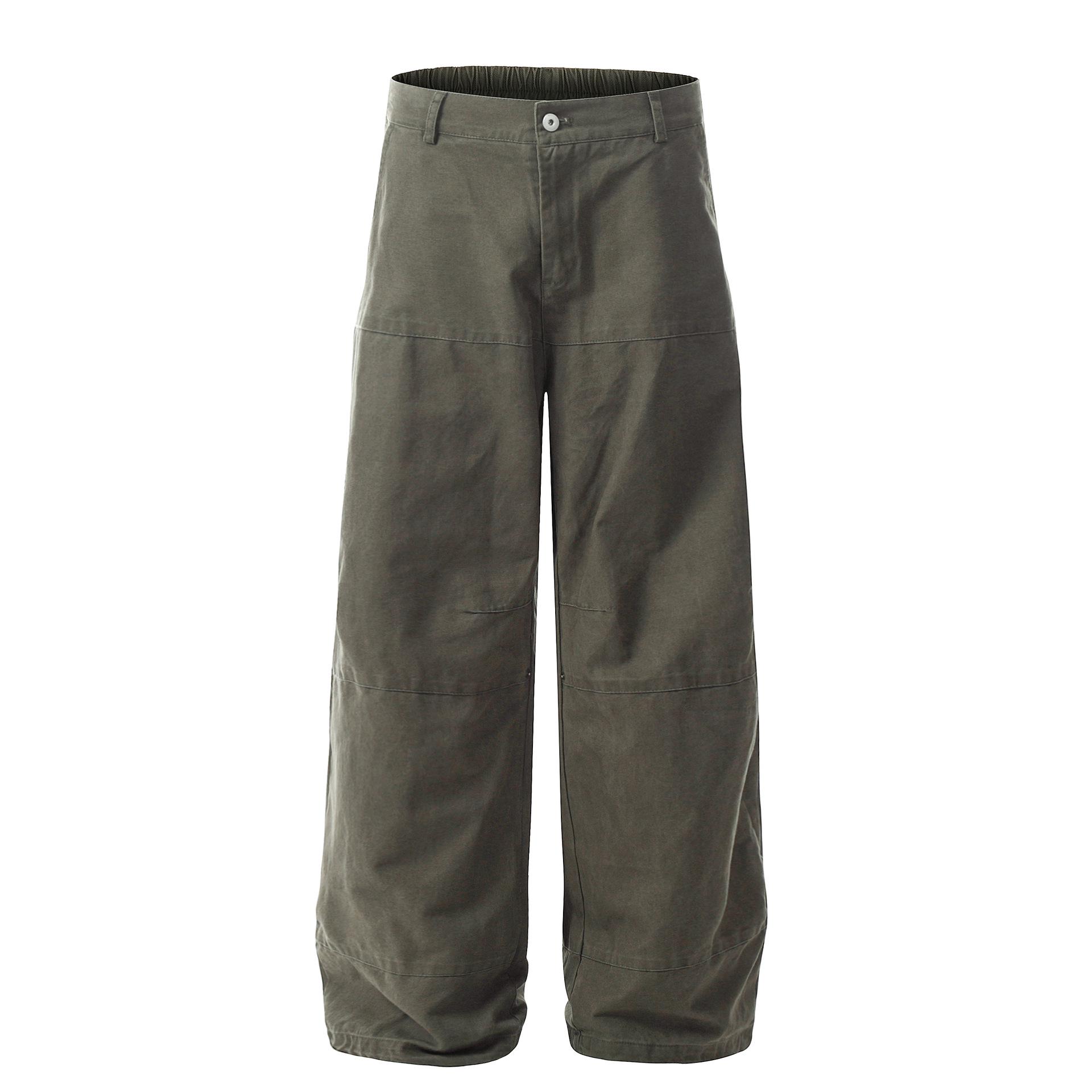 

OREETA Американские Ретро Потертые Зеленые Унисекс Рабочие Брюки Широкие Штанины XL зелёный