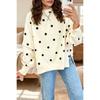 Felpa oversize da donna Autunno Inverno, Stampa Pois Blocco Colore, Top Casual Moda Transfrontaliera