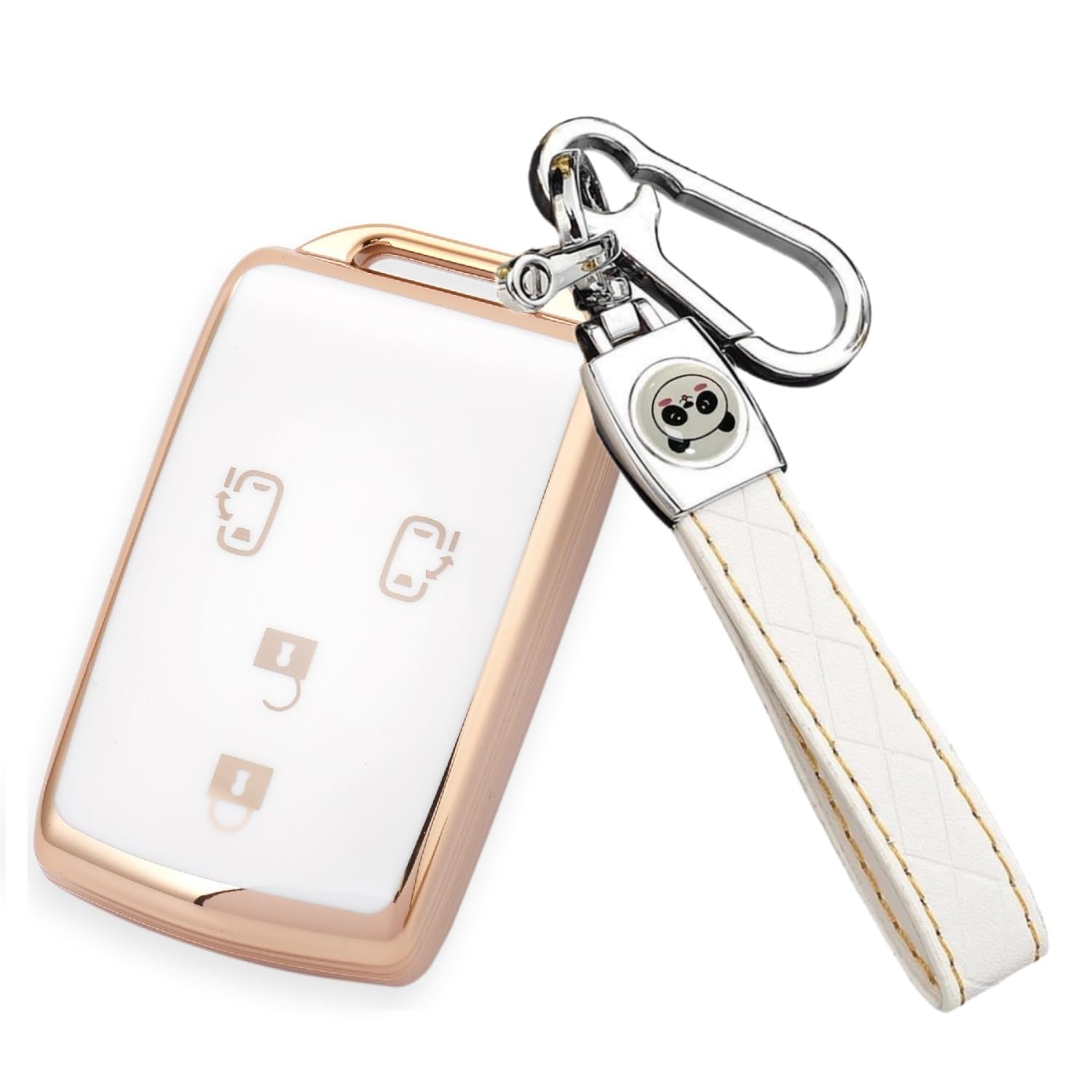 [ZANEKO] Tanto Key Case Compatible Daihatsu Tanto Custom Key Cover ZA-XMjb-08FT4j-GoldWhite белый