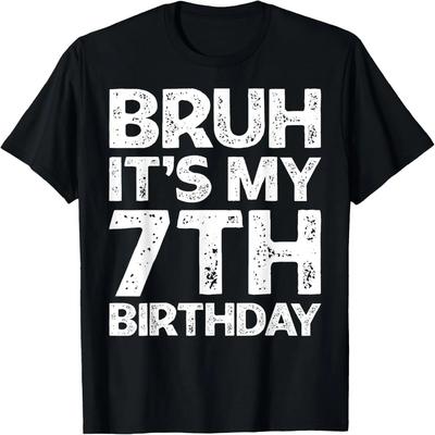 Bruh, het is mijn 7e verjaardag, jongen! Ik ben 7 jaar oud! Verjaardagscadeau T-shirt