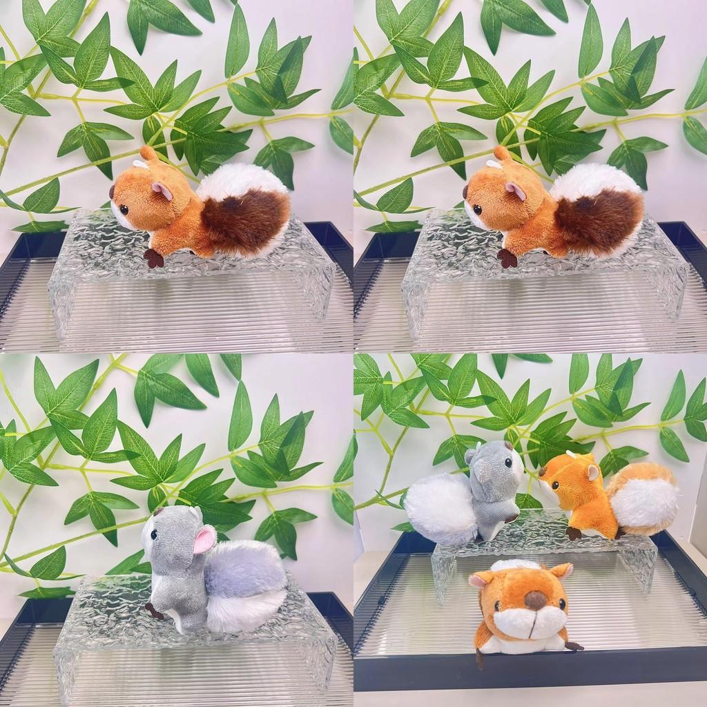 Adorable Squirrel Plush Keychain Toy For Bags And Accessories In Gray Yellow Brown Colors