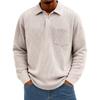 Men's Knit Casual Pocket Collar Pullover , Long Sleeve Daily Wear