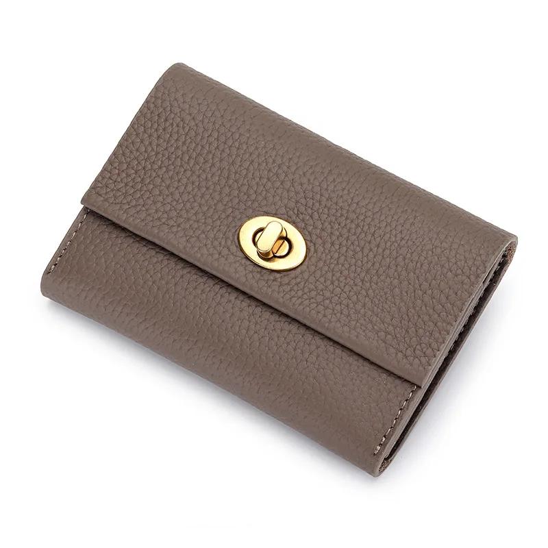 Genuine leather wallet women short zipper purse brand design coin purse id card holder 100% Cowhide ladies wallets money