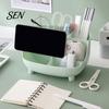 Stationery Container for Writing Tools Multi-functional Storage Box, Large Capacity 6 Grids Desk Organizer, Compact Pen Cup School Easy Access