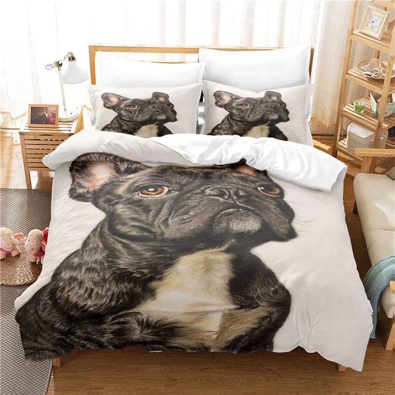 2/3pcs Quilt Cover Set 3D Print Cute Pet Dog Bedding Set Child Adult Duvet Cover Pillowcases Dekbedovertrek 1 Persoons Dropship