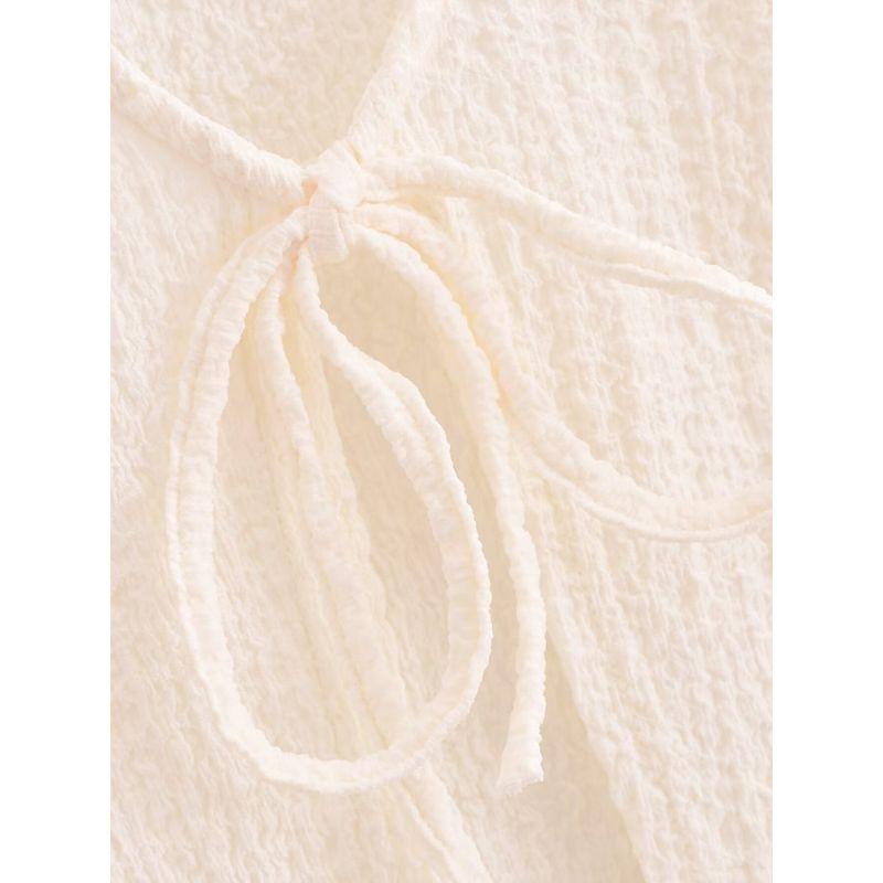 Kaslead New Arrival Women's Clothing Fashion Style Fashion Minimalist Tether Cardigan Casual Half-Length Shorts Suit