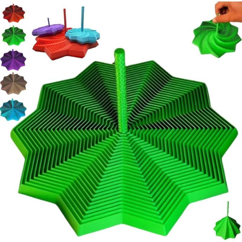 

3D-напечатанная расширяемая сенсорная игрушка-фиджет «Звезда», расширяемая сотовая игрушка, фрактальный шестиугольник с ручкой для праздников, Хэллоуина, Рождества, подарков на день рождения 12CM зелёный