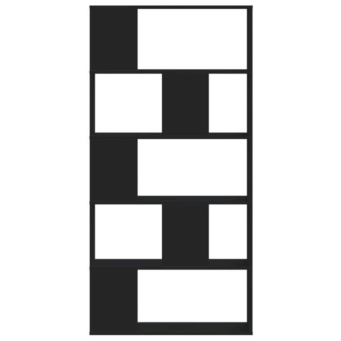 VidaXL Bibliothèque 5 niveaux noir 80,5x23,5x162,5 cm bois ingénierie, étagère, étagère à livres, support de livre, armoire 852772