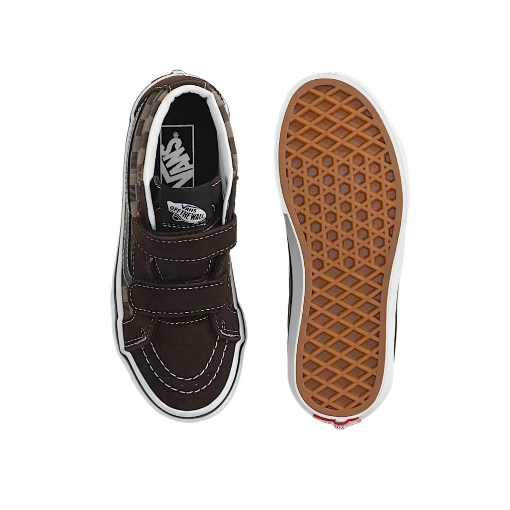 Vans Sk8 Mid V Checkerboard Shoe Comfortable Versatile Fashion Trendy Mid-Top Kids Skate Shoes Kids sneaker VN000CZ7BRO