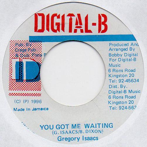 

7-дюймовая пластинка GREGORY ISAACS - You Got Me Waiting NONE Digital-B 1996 Ямайка Регги, Ска и Даб Б/У