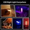 2PCS Car USB Night Lights, Touch Dimmable Vehicle Interior Ambient Lamp, Portable Retro Glass LED Light for Auto Decorations, Bedroom, Office,