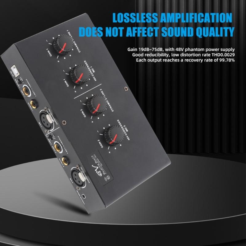 2 Input Mic Booster Double Channel Microphone Pream for Clear Sound Widely Used For Guitars and Keyboards