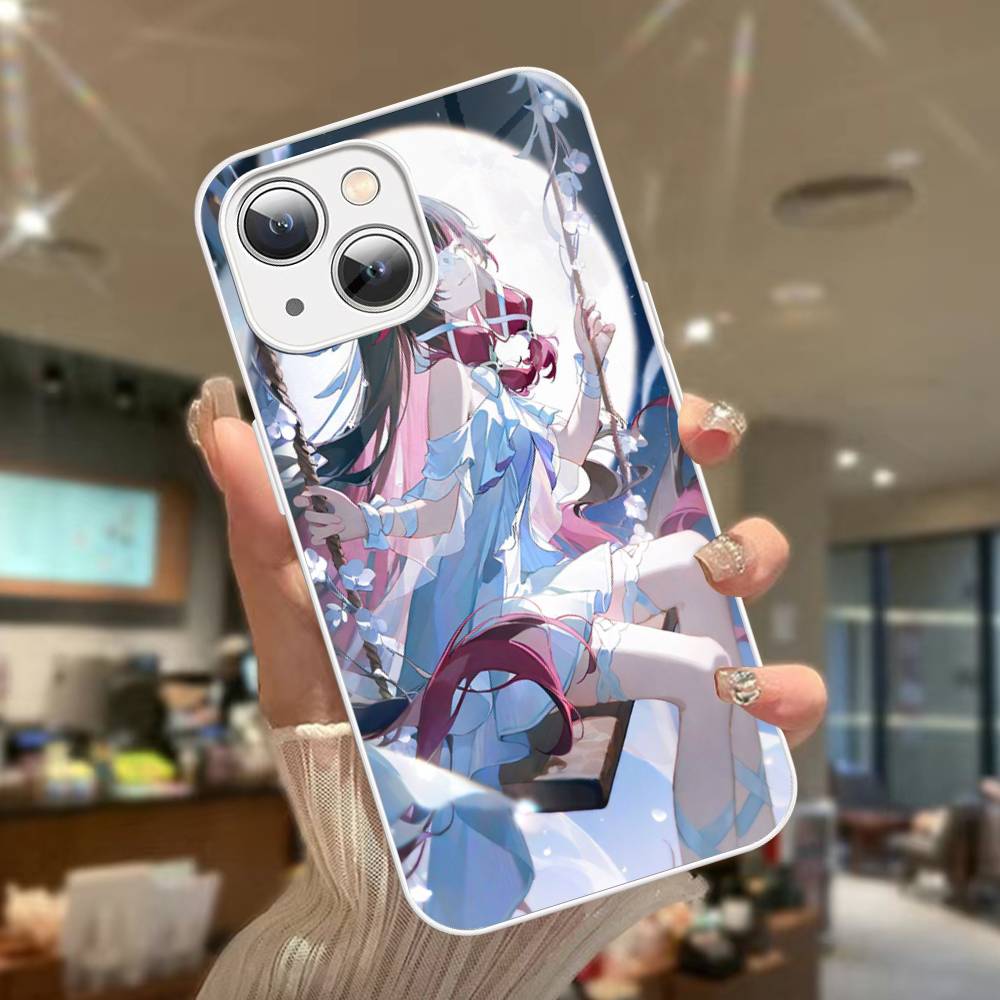 Genshin Impact Columbina Tempered Glass For iphone 14 13 12 11 Pro Mini XS MAX 14Plus X XS XR Cover
