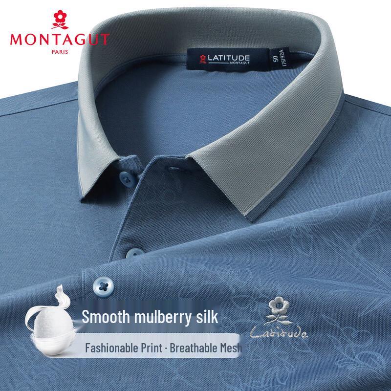 MONTAGUT Men s Silk Blend Polo T-Shirt 52