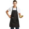 12 Pack Plain Bib Aprons with 2 Pockets - Black Unisex Commercial Apron Bulk for Kitchen Cooking Restaurant BBQ Painting