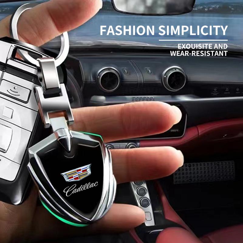 1PCS 3D Metal Car Logo Key Rings Keyring Logo Stying Shield Shaped Keychain For Cadillac XT5 XTS CTS BLS SLS DTS SRX Escalade Tiburon Deville