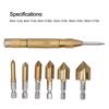 6pcs 90 Degree Countersink Drill Bit Set 5 Flute Chamfering Tool  Woodworking Drilling
