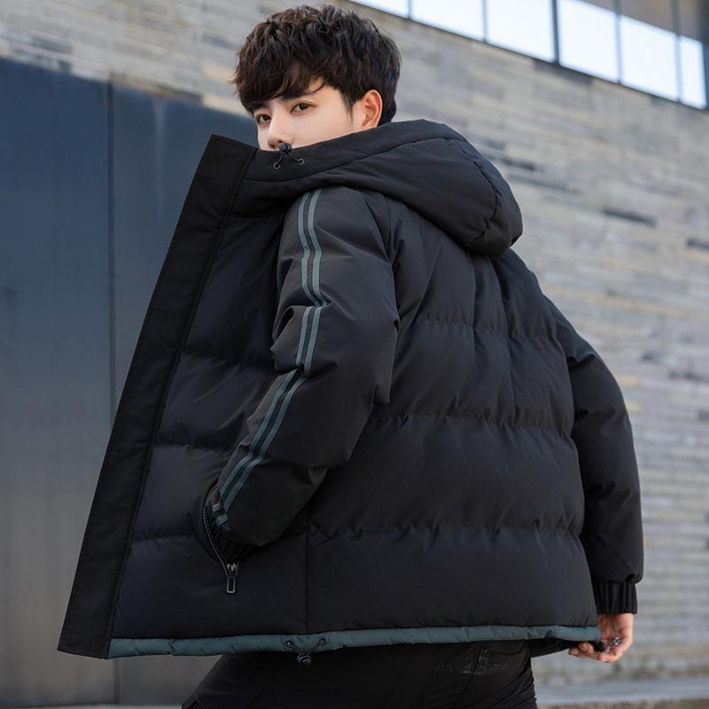 

Men s Jacket Autumn Winter New Men s Cotton Coat Korean Style Trendy Short Cotton Jacket Thickened Down Cotton Clothing for Men 4XL чорний