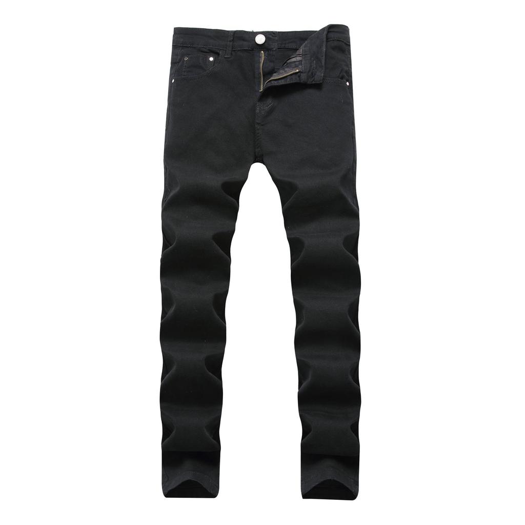 Men's Slim Fit Elastic Straight Leg Denim Jeans - Multiple Colors