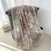 Fashion Creative Thousand Bird Grid Flower Print Scarf Autumn and Winter Women's Office Travel Photography Cotton and Linen Shawl Tide