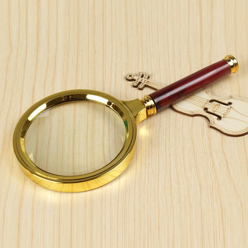 Rosewood Metal Magnifying Glass - 10x HD Handheld Lens for Reading & Science