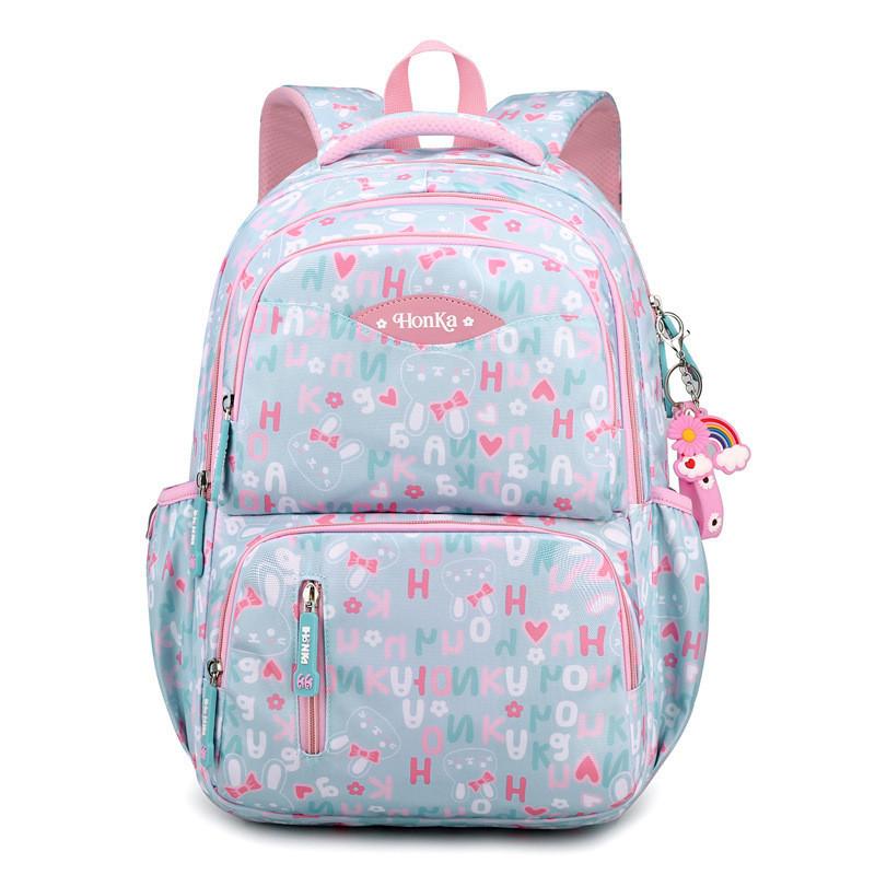 Cute Nylon Kids School Backpack For Girls And Boys With Curved Straps
