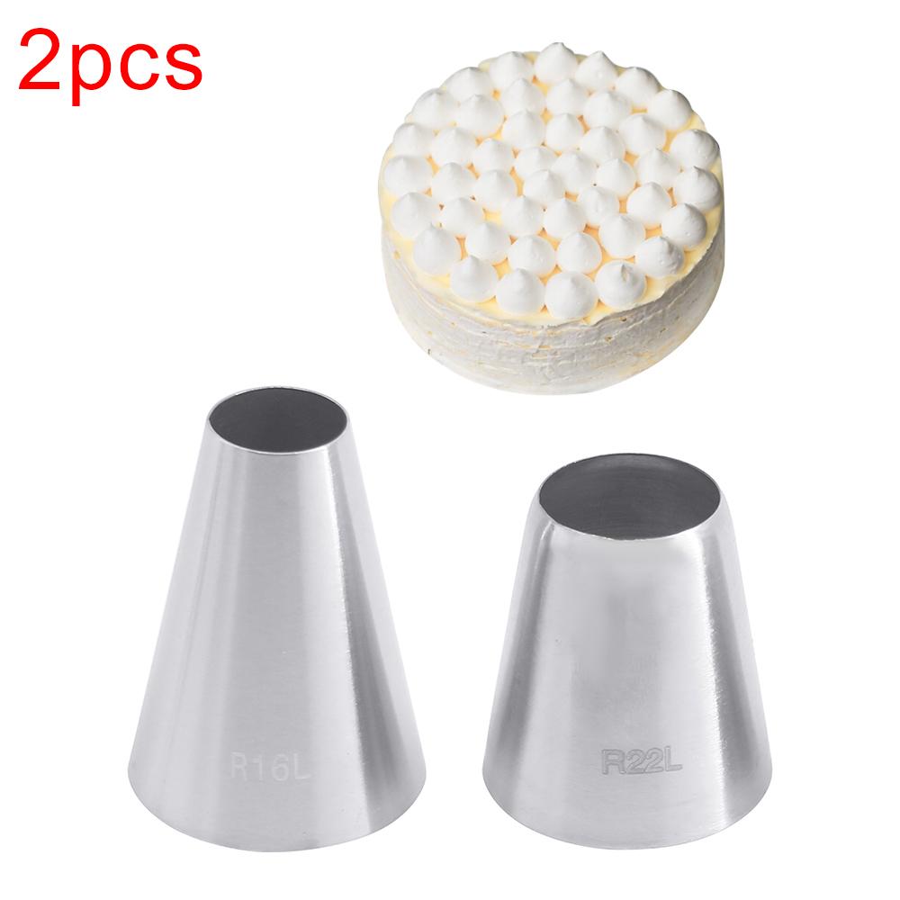 2/4pcs Circularity Round Pastry Nozzles Cream Stainless Steel Icing Piping Pastry Nozzle Tips Baking Cakes Decoration Tools