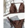 Women Bikini Sexy Bikini Set Halter Swimsuit Female High Cut Swimwear Push Up Swimming Suit Solide Bathing Suit Beachwear Bikini