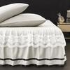 Brushed Double-Layer Solid Color Elastic Lace Ruffle Bed Skirt Full-Size Mattress Cover