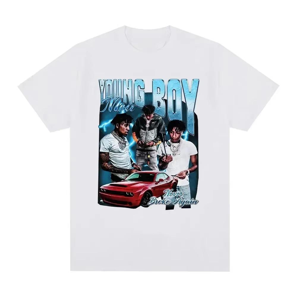 2024 Rapper YoungBoy Never Broke Again High Quality Aesthetics Short Sleeves Oversized T-shirt Men Hip Hop Vintage T Shirts