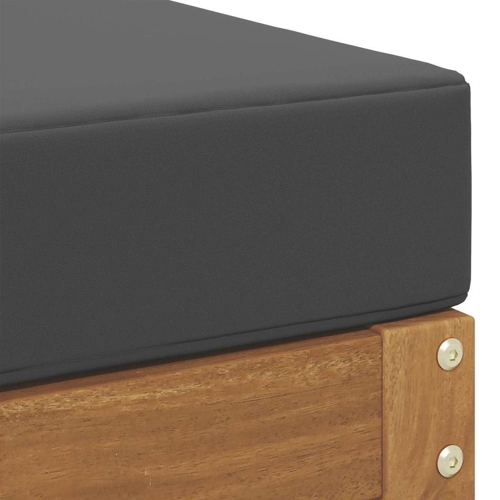 Ottoman Bench with Cushion Natural and Anthracite 115 x 43 x 37 cm