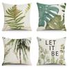 Tropical Plant Pillowcase Summer Green Plant Leaves Home Sofa Pillow Car Backrest Cover