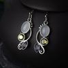 gift Engagement Wedding Jewelry Hook Multi-Gemstone Peridot Moonstone Earrings Amethyst Ear Stud
