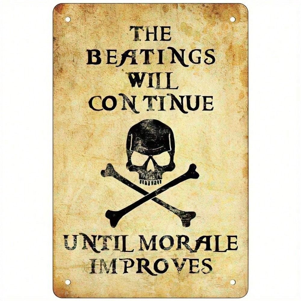 

Vintage Pirate Metal Sign Rusty Wall Decor for Bar 8x12 Inch