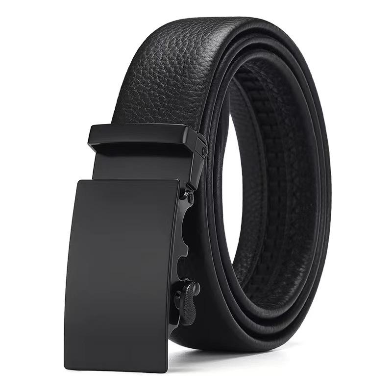 

Men s Durable Automatic Buckle Leather Belt - Versatile Youth Business Trend Waistband 120cm