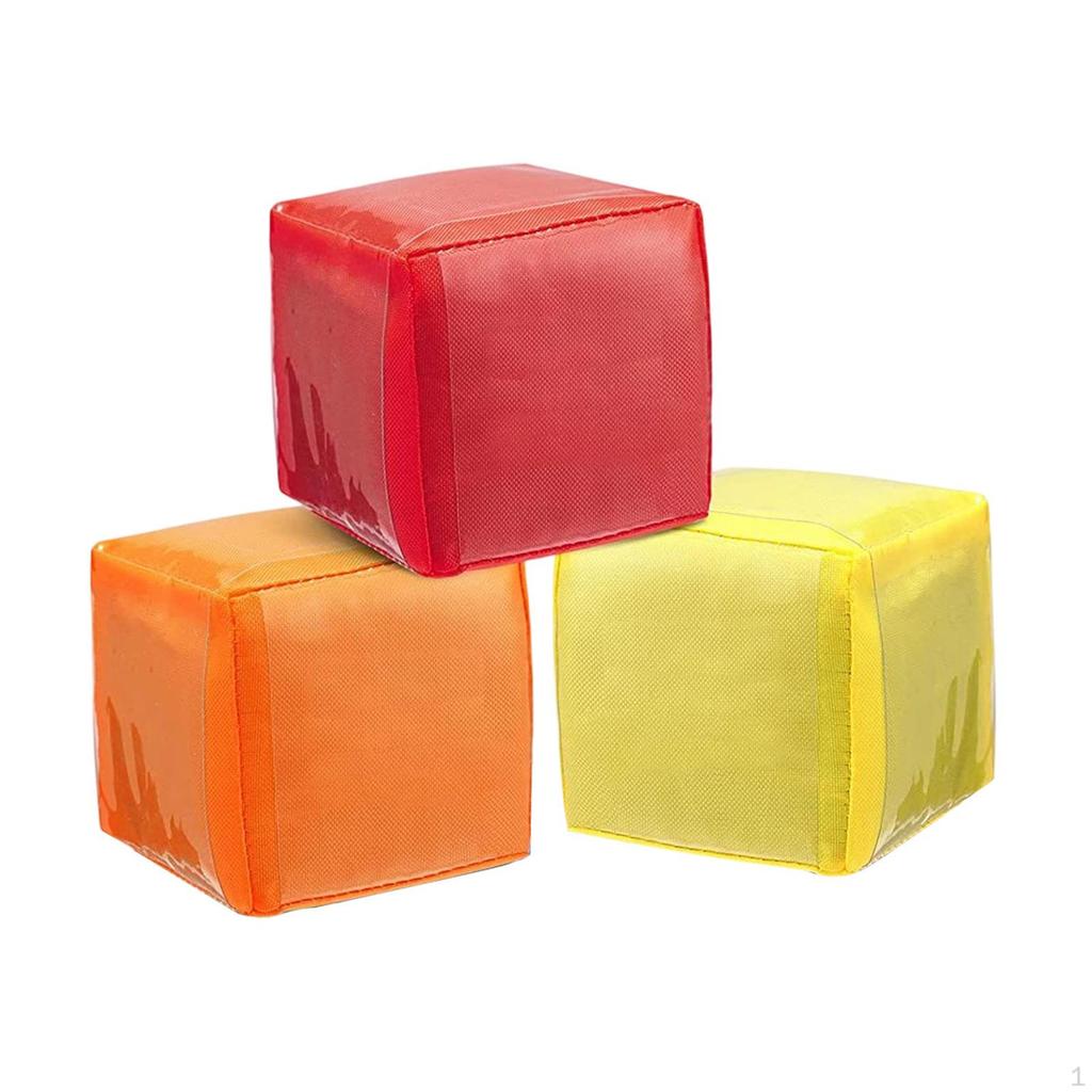 3x Dice with Clear Pockets DIY Picture Blocks Props Soft for Kids Birthday Gift Classroom